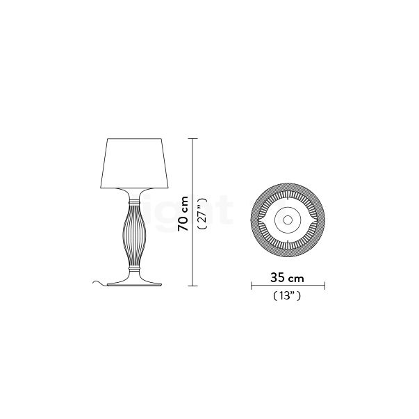 Slamp Liza Table Lamp tin , discontinued product sketch