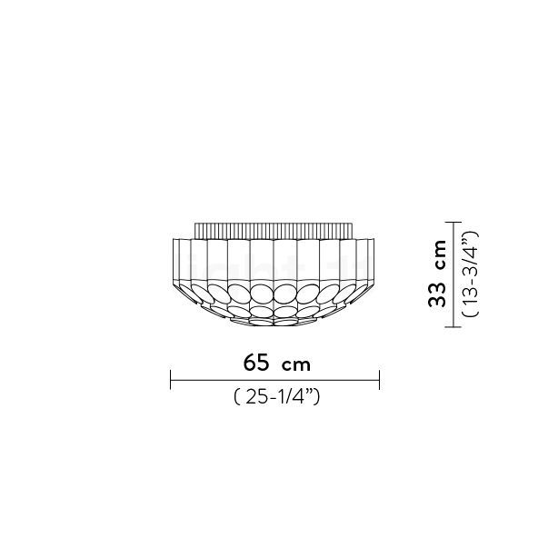 Slamp Odeon Ceiling Light gold - 65 cm , discontinued product sketch