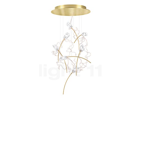 Slamp Tulip Pendant Light LED round - 7 lamps prism/brass