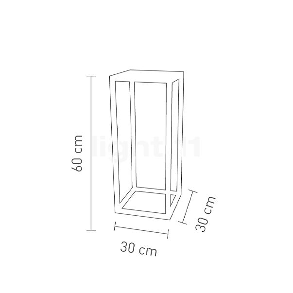 Sompex Delux Standerlampe LED med Bordplade sølv - 60 cm skitse