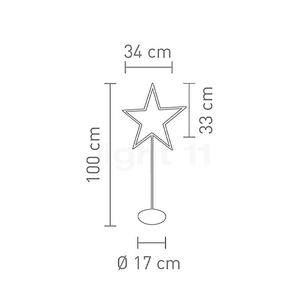 Sompex Lucy Lampadaire LED chrome - 100 cm , fin de série - vue en coupe