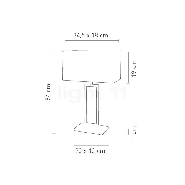 Sompex Pad Lampe de table 54 cm - vue en coupe