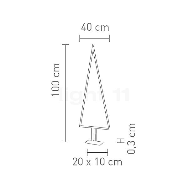 Sompex Pine Lampadaire LED aluminium - 100 cm , fin de série - vue en coupe