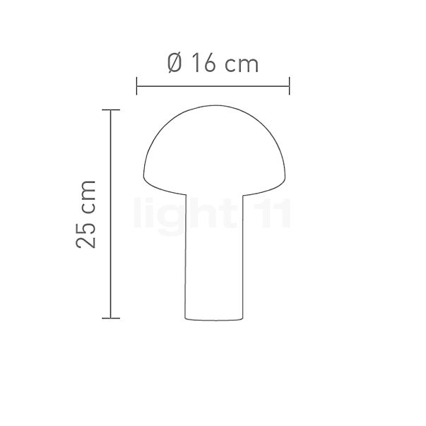 Sompex Svamp Lampe rechargeable LED marbre - vue en coupe