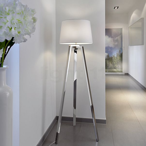 Sompex Triolo Floor Lamp white/polished stainless steel