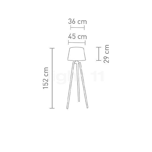 Sompex Triolo Floor Lamp white/polished stainless steel sketch