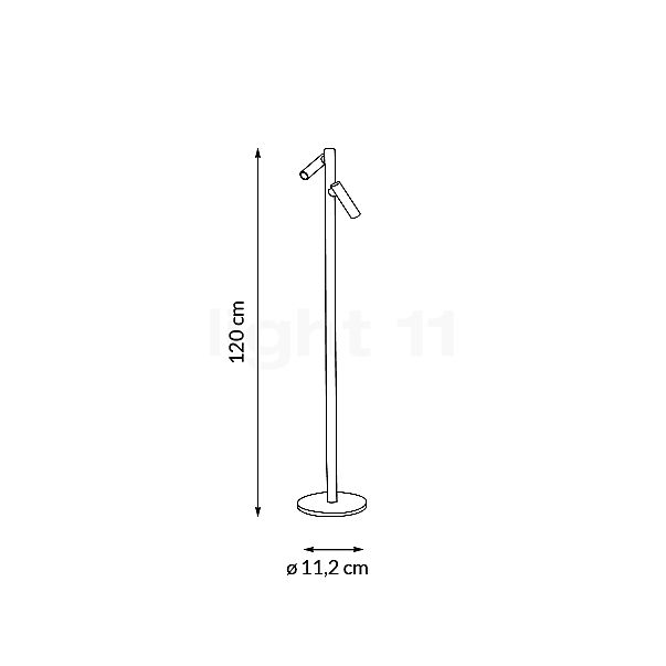 Sompex Tubo Batterij Vloerlamp LED 2-lichts antraciet - 120 cm schets