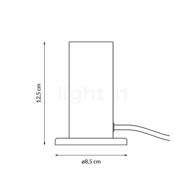 Tala Knuckle Lampe de table chêne - vue en coupe