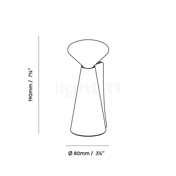 Tala Mantle, lámpara recargable piedra , Venta de almacén, nuevo, embalaje original - alzado con dimensiones