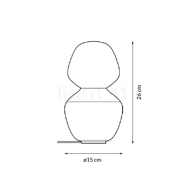 Tala Reflection, lámpara de sobremesa Enno - alzado con dimensiones