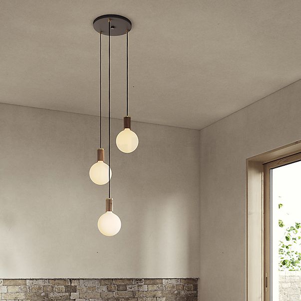 Tala Triple Pendant Light white - brass