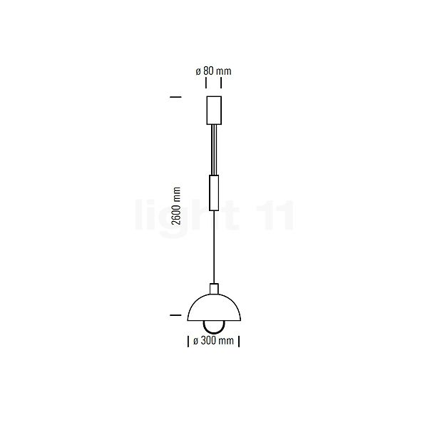Tecnolumen Bauhaus HMB 25/300 Pendelleuchte mit Rollenzug und Gegengewicht silber Skizze
