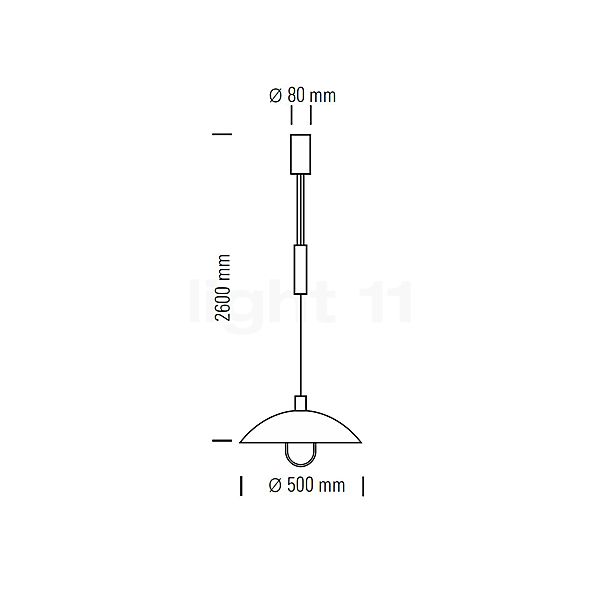 Tecnolumen Bauhaus HMB 25/500 Hanglamp met takel en tegenwicht aluminium schets