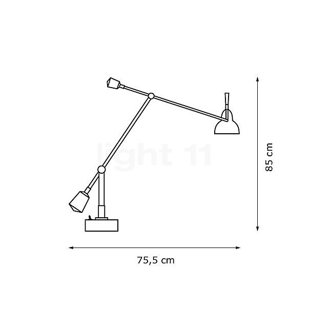 Tecnolumen Buquet EB 28 Lampe de table nickel poli - vue en coupe