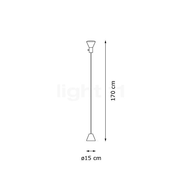 Tecnolumen ES 57 Lampadaire LED blanc - vue en coupe