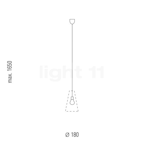 Tecnolumen HLWS Hanglamp melone - conisch - 18 cm schets