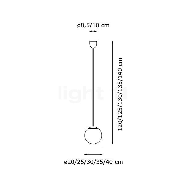 Tecnolumen HL 99 Hanglamp chroom - ø30 cm schets