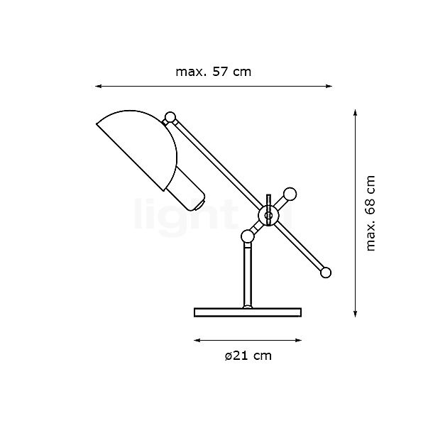 Tecnolumen SF 27 Skrivebordslampe Hængsel krom skitse