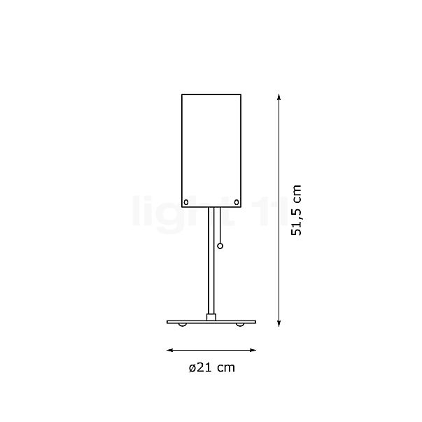 Tecnolumen TLWS, lámpara de sobremesa opalino - cilíndrico - 13 cm - alzado con dimensiones