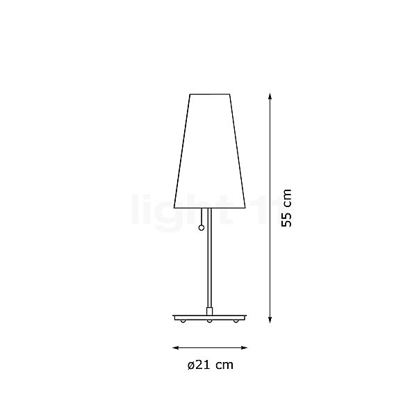 Tecnolumen TLWS, lámpara de sobremesa translúcido - cónico - 18 cm - alzado con dimensiones