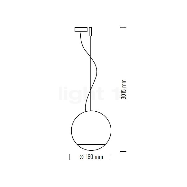 Tecnolumen Trabant Pendelleuchte linse klar - höhe verstellbar - 16 cm Skizze