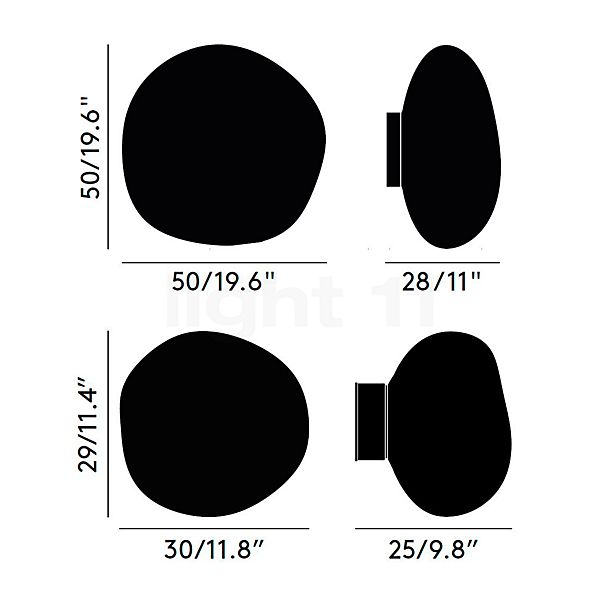 Tom Dixon Melt Wand- & Plafonnier LED doré - 30 cm - vue en coupe