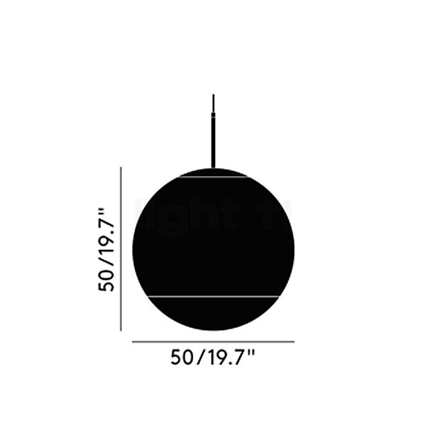 Tom Dixon Mirror Ball Suspension LED chrome - ø50 cm - vue en coupe
