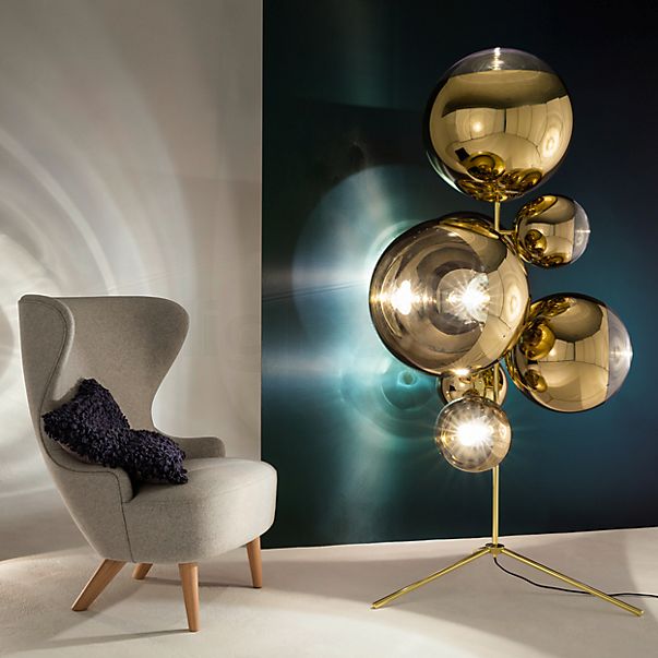Tom Dixon Mirror Ball Vloerlamp 7-lichts goud