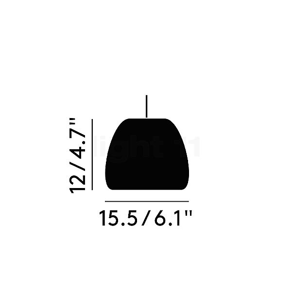 Tom Dixon Void Suspension LED laiton - ø15,5 cm - vue en coupe