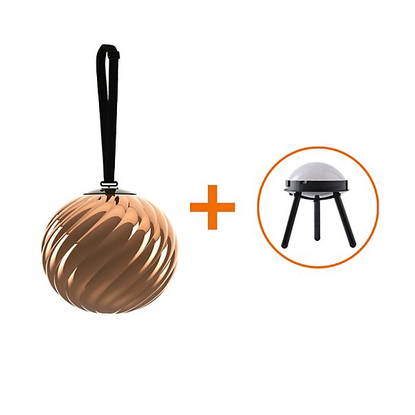 Tom Dixon Whirl, Akku-Boden- und Pendelleuchte LED cobre