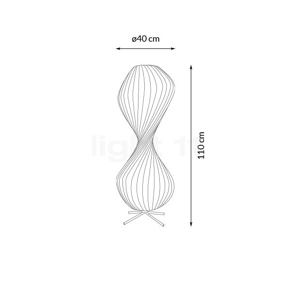 Tom Rossau TR32 Lampadaire toison - blanc - vue en coupe