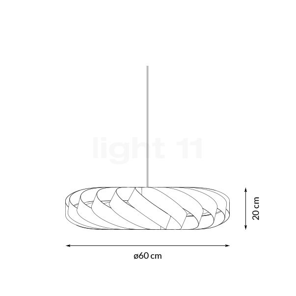 Tom Rossau TR5 Pendant Light birch - grey - 60 cm , Warehouse sale, as new, original packaging sketch