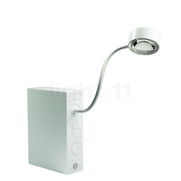 Top Light Light On Puk Lampe de table/livre blanc mat - lentille/verre - deux faces givrées