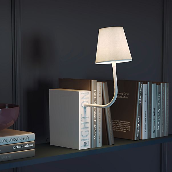 Top Light Light On Silk, lámpara de mesa/libro blanco mate