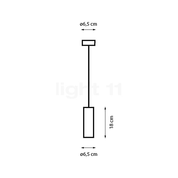 Top Light Pela Hanglamp wit mat, White Edition schets