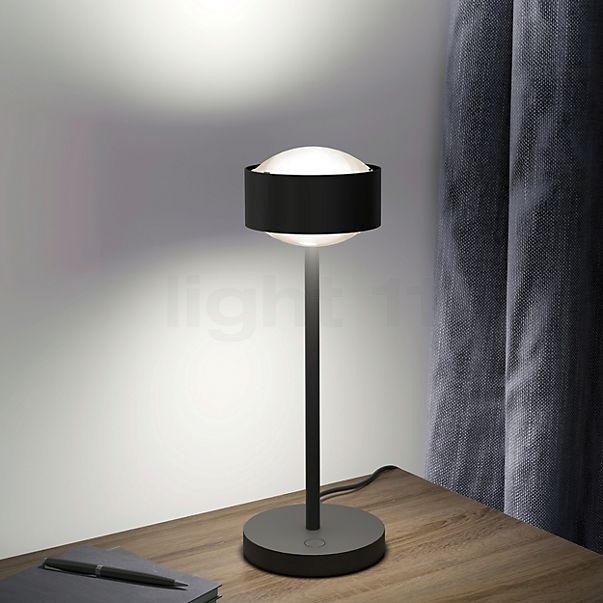 Top Light Puk! 120 Eye Avantgarde Lampe de table LED blanc mat/chrome - lentille mat