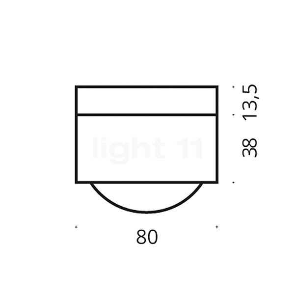 Top Light Puk! 80 One Avantgarde Spot LED - alzado con dimensiones