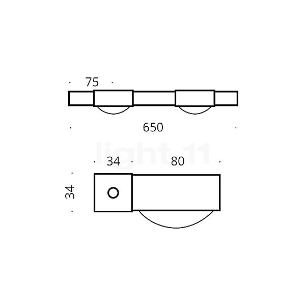 Top Light Puk Choice Mirror/Wall 65 cm LED sketch