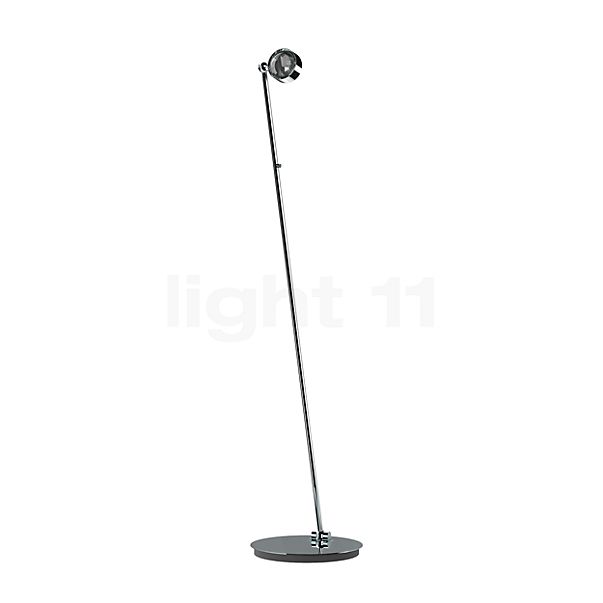 Top Light Puk Floor Mini Single, lámpara de pie LED cromo - lente cristalina/vidrio mate