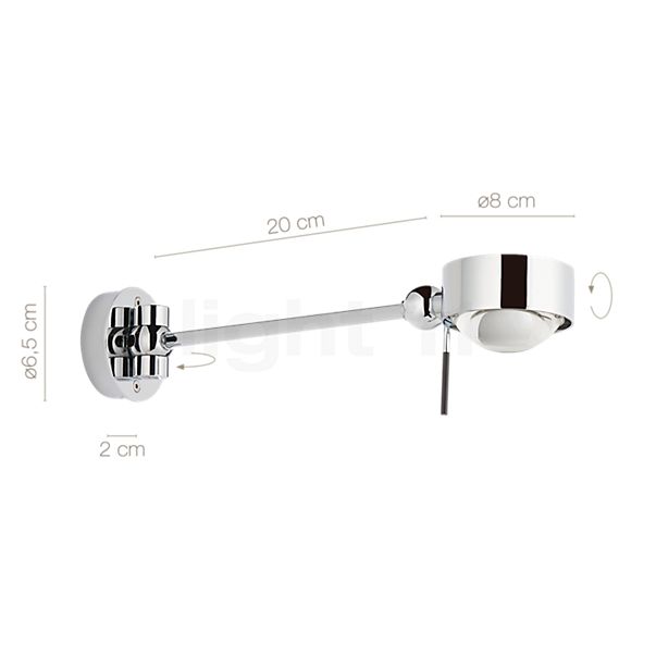 Measurements of the Top Light Puk Hotel 20 cm in detail: height, width, depth and diameter of the individual parts.