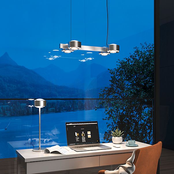 Top Light Puk Maxx Eye Table, lámpara de sobremesa LED blanco mate/cromo - 37 cm