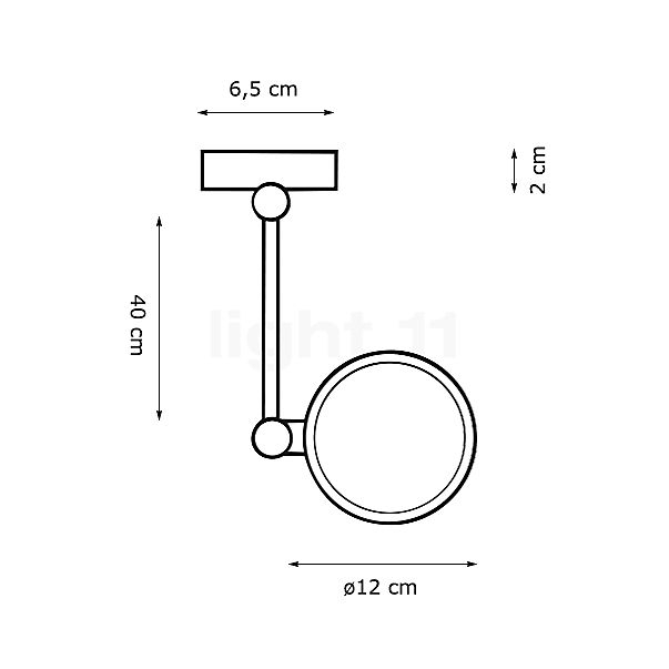 Top Light Puk Maxx Wing Single Ceiling 40 cm LED skitse