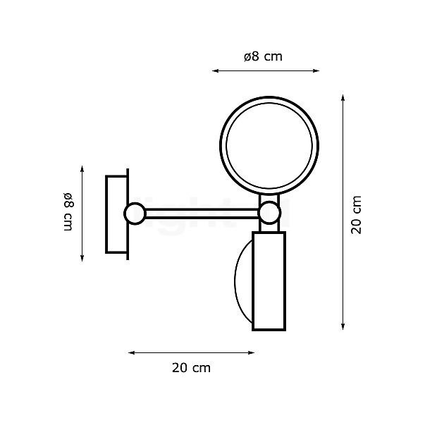 Top Light Puk Wing Twin Wall 20 cm LED Skizze