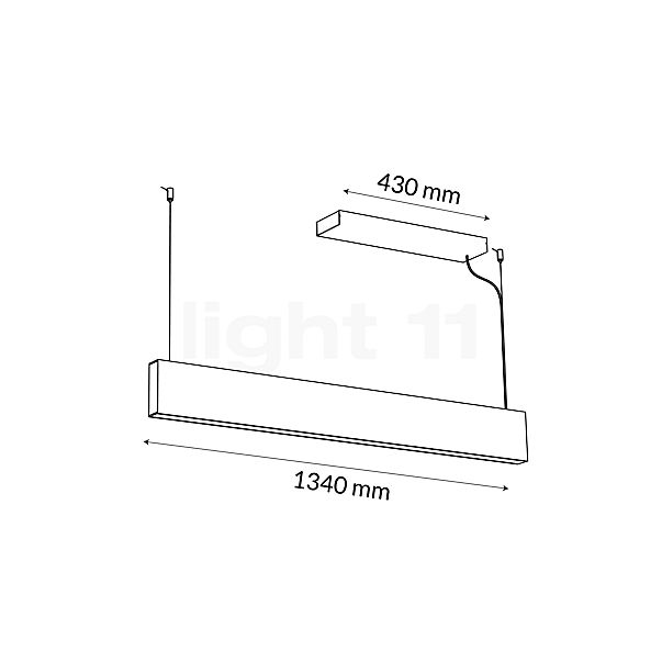 Tunto LED120 Pendel LED eg - 134 cm - Dali skitse