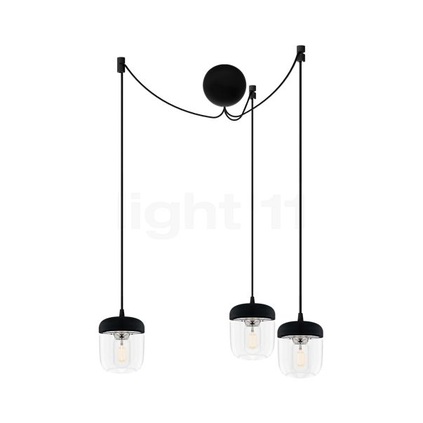 Umage Acorn Cannonball, lámpara de suspensión con 3 focos en negro