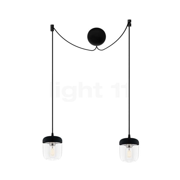 Umage Acorn Cannonball, lámpara de suspensión negra con 2 focos