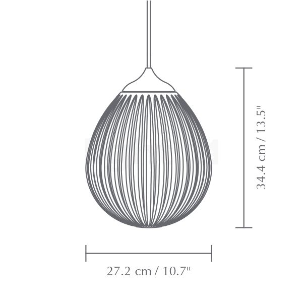 Umage Around the World, lámpara de suspensión cubierta acero/cable blanco - baldachin circular - 27 cm - alzado con dimensiones