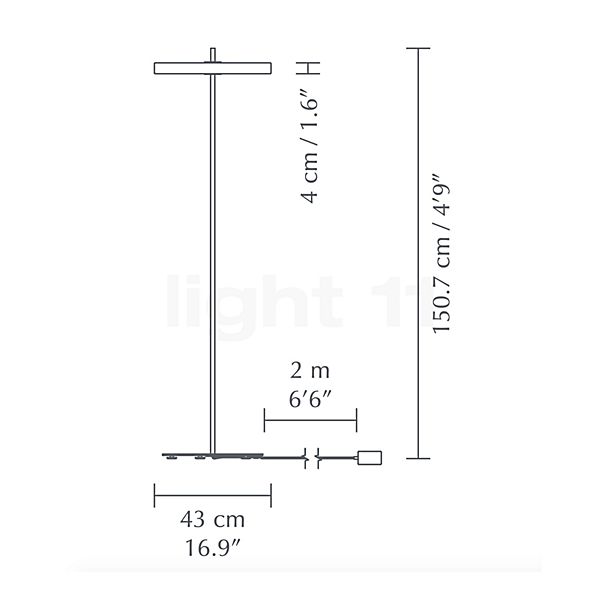 Umage Asteria Lampadaires LED blanc - vue en coupe