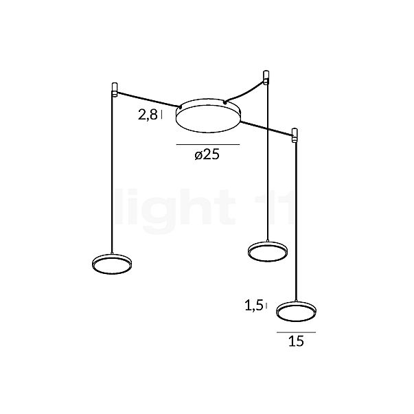 Umage Asteria Micro Pendant Light LED 3 lamps sketch