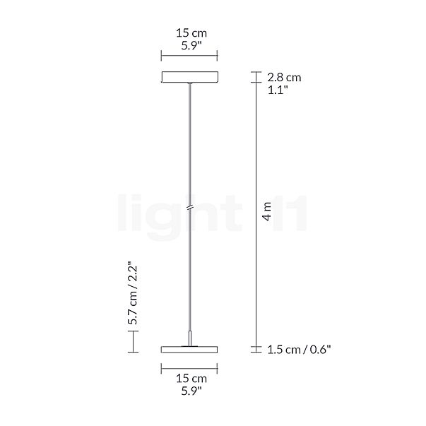 Umage Asteria Micro Pendelleuchte LED nebelweiß - Cover messing Skizze